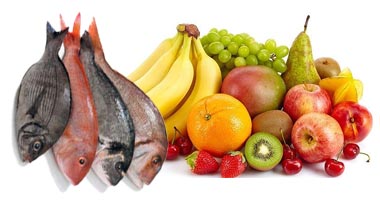 Resultado de imagen para frutas y pescado